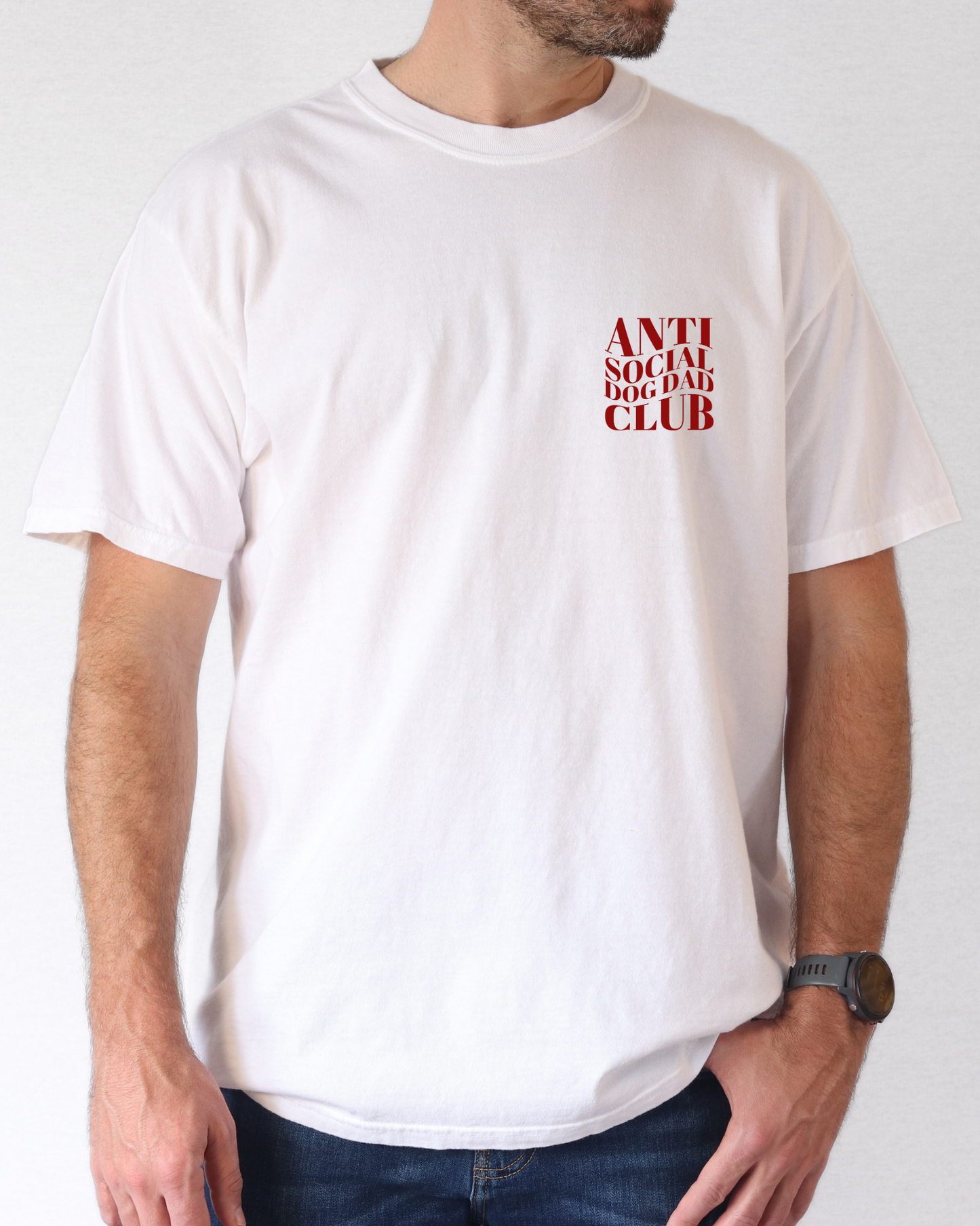 Anti Social Dog Dad Club embroidered t-shirt