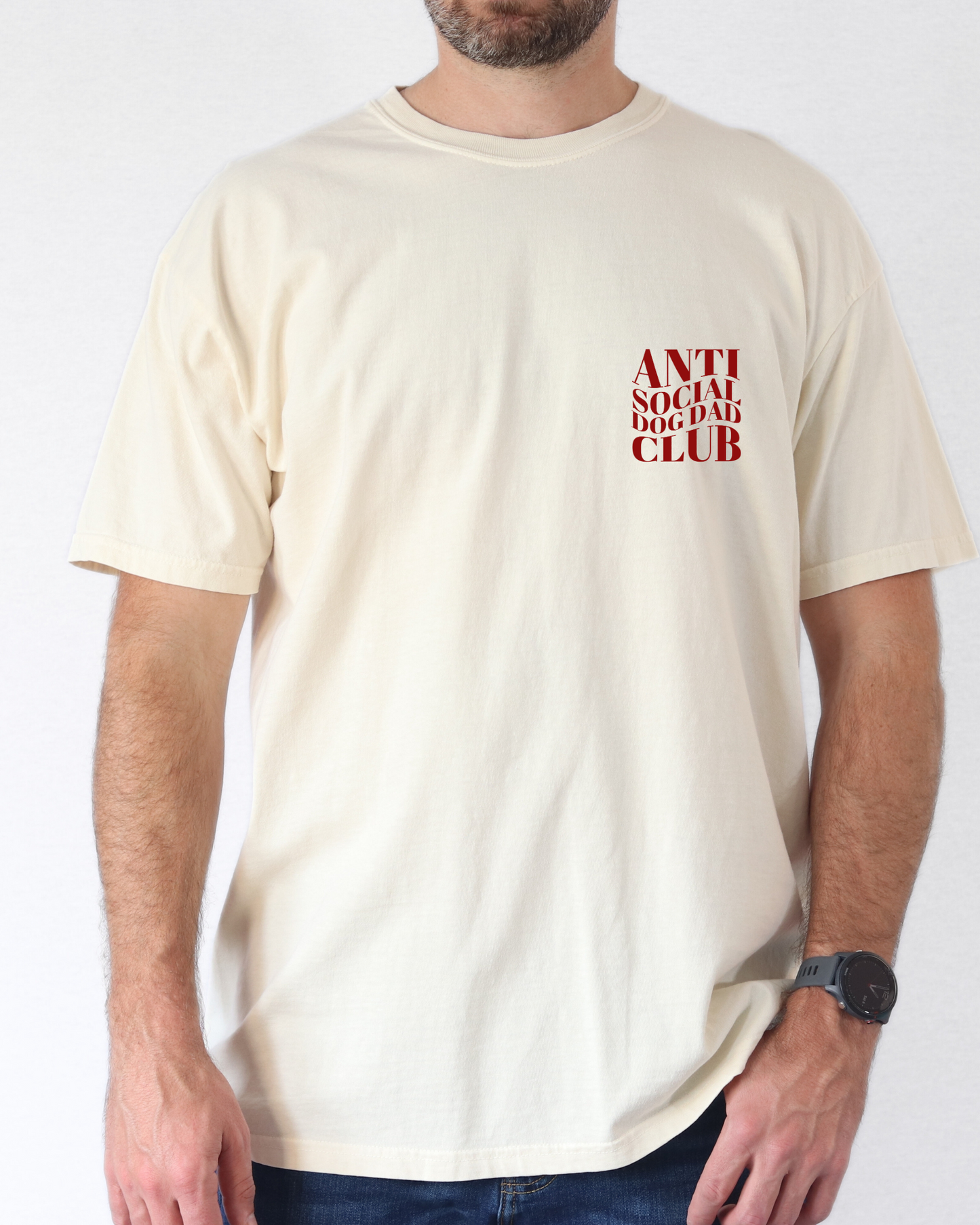 Anti Social Dog Dad Club embroidered t-shirt