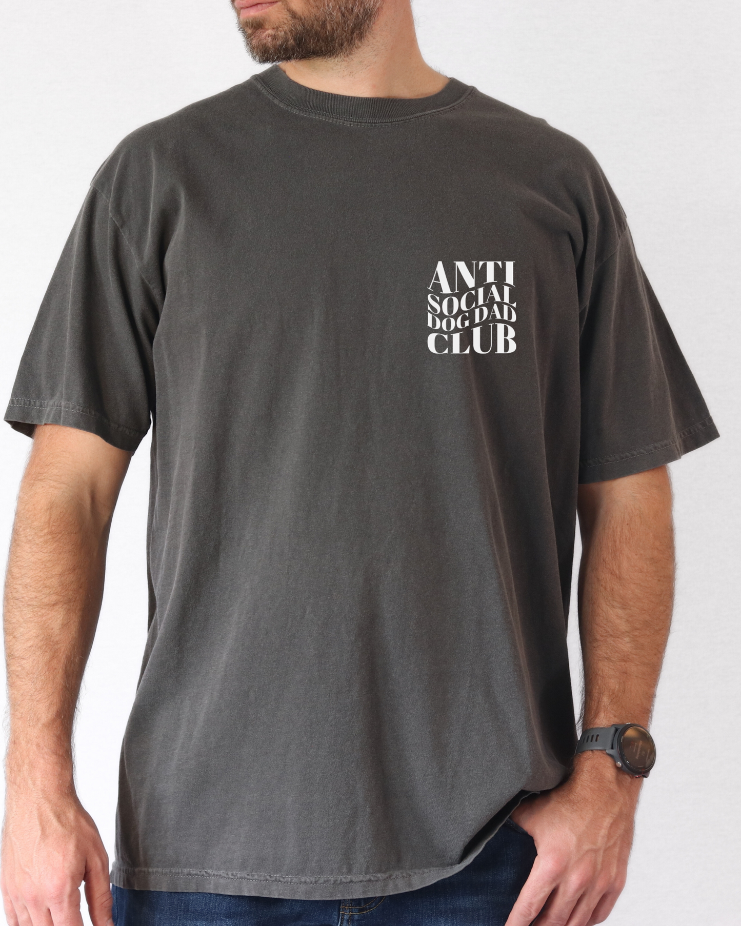 Anti Social Dog Dad Club embroidered t-shirt