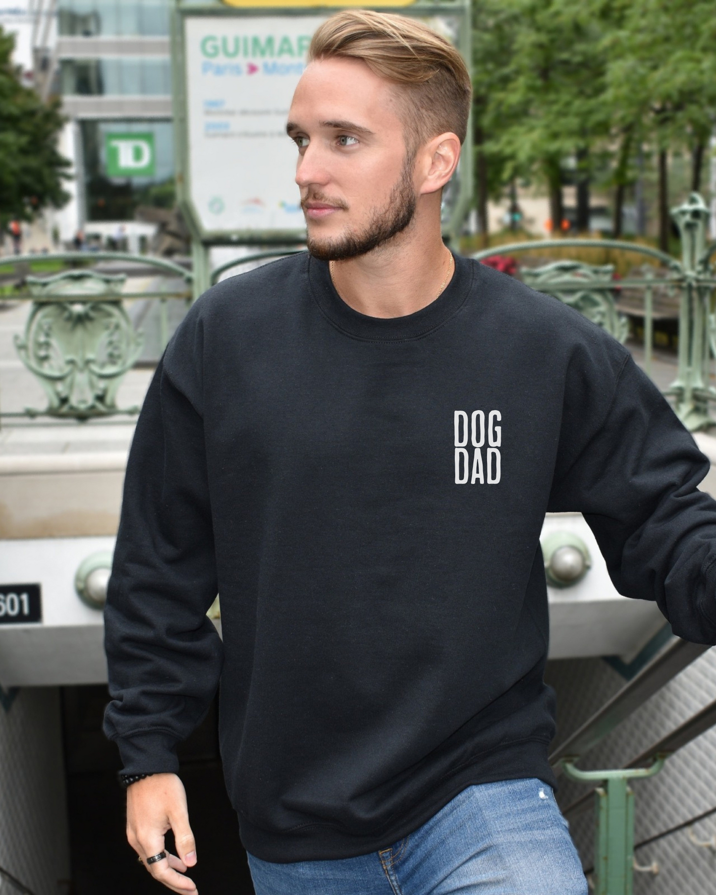 Dog Dad Embroidered Sweatshirt