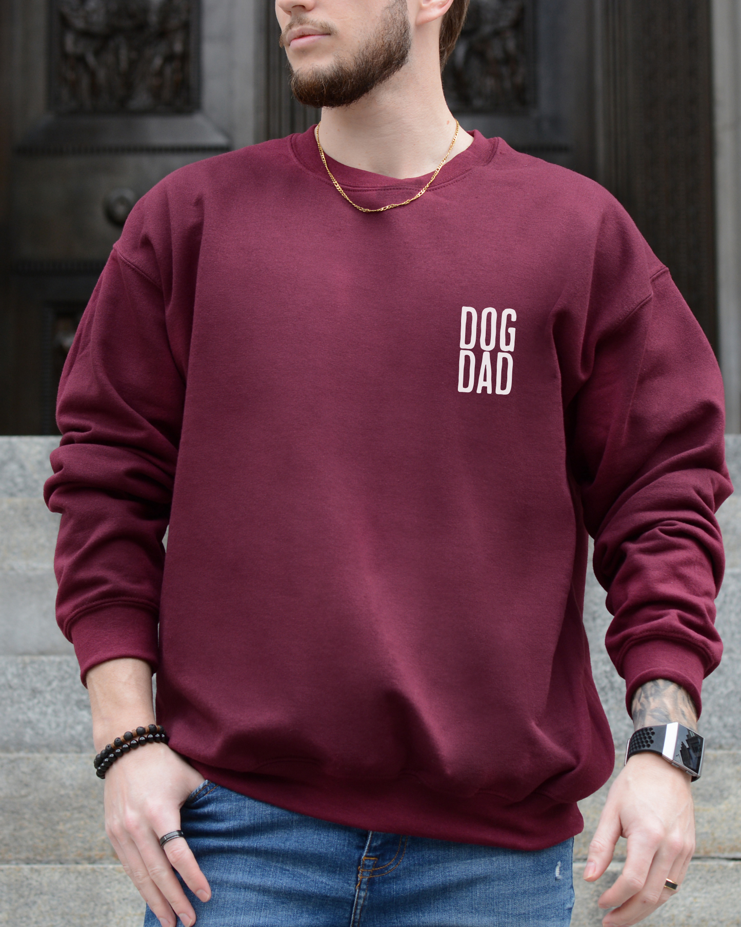 Dog Dad Embroidered Sweatshirt