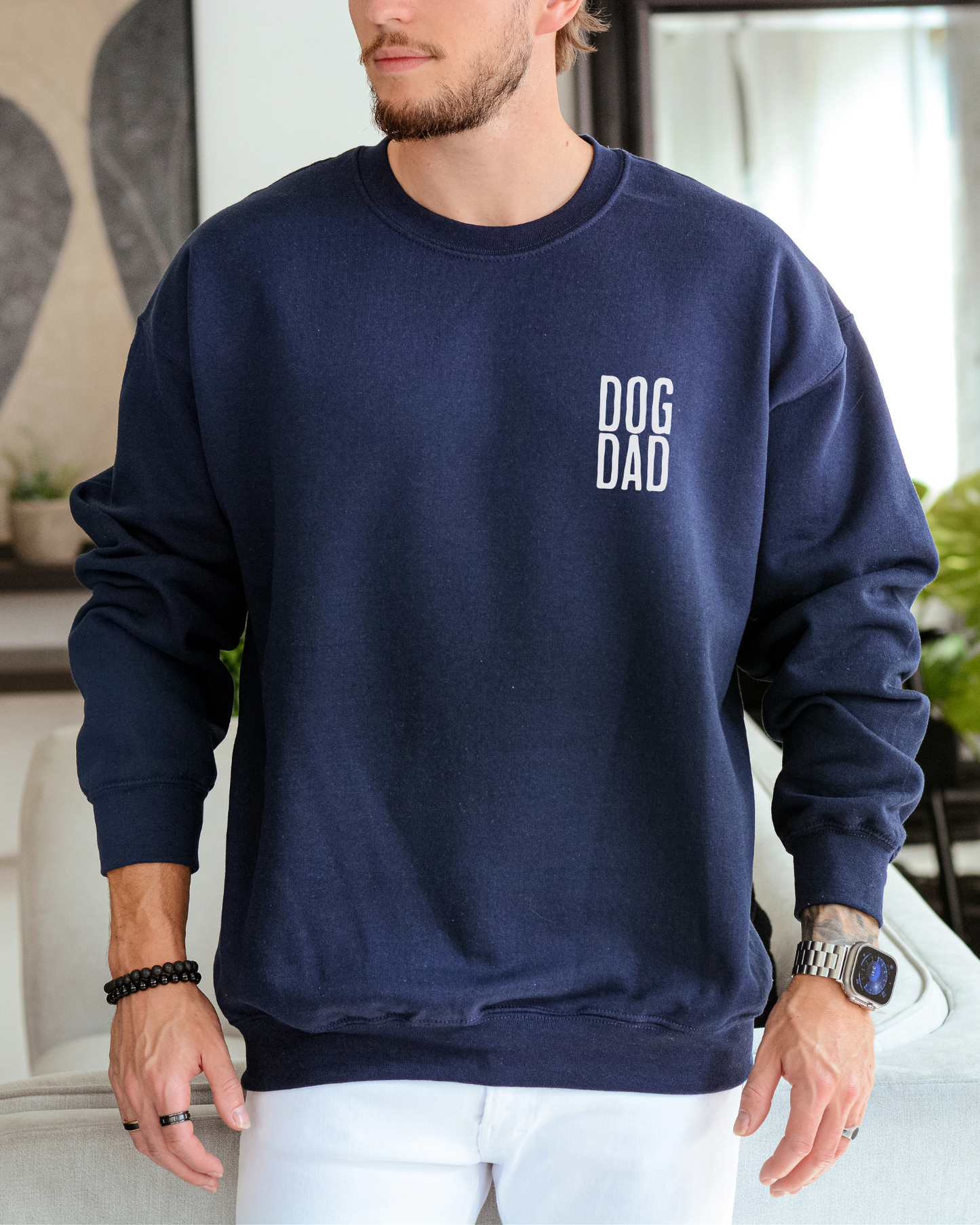 Dog Dad Embroidered Sweatshirt