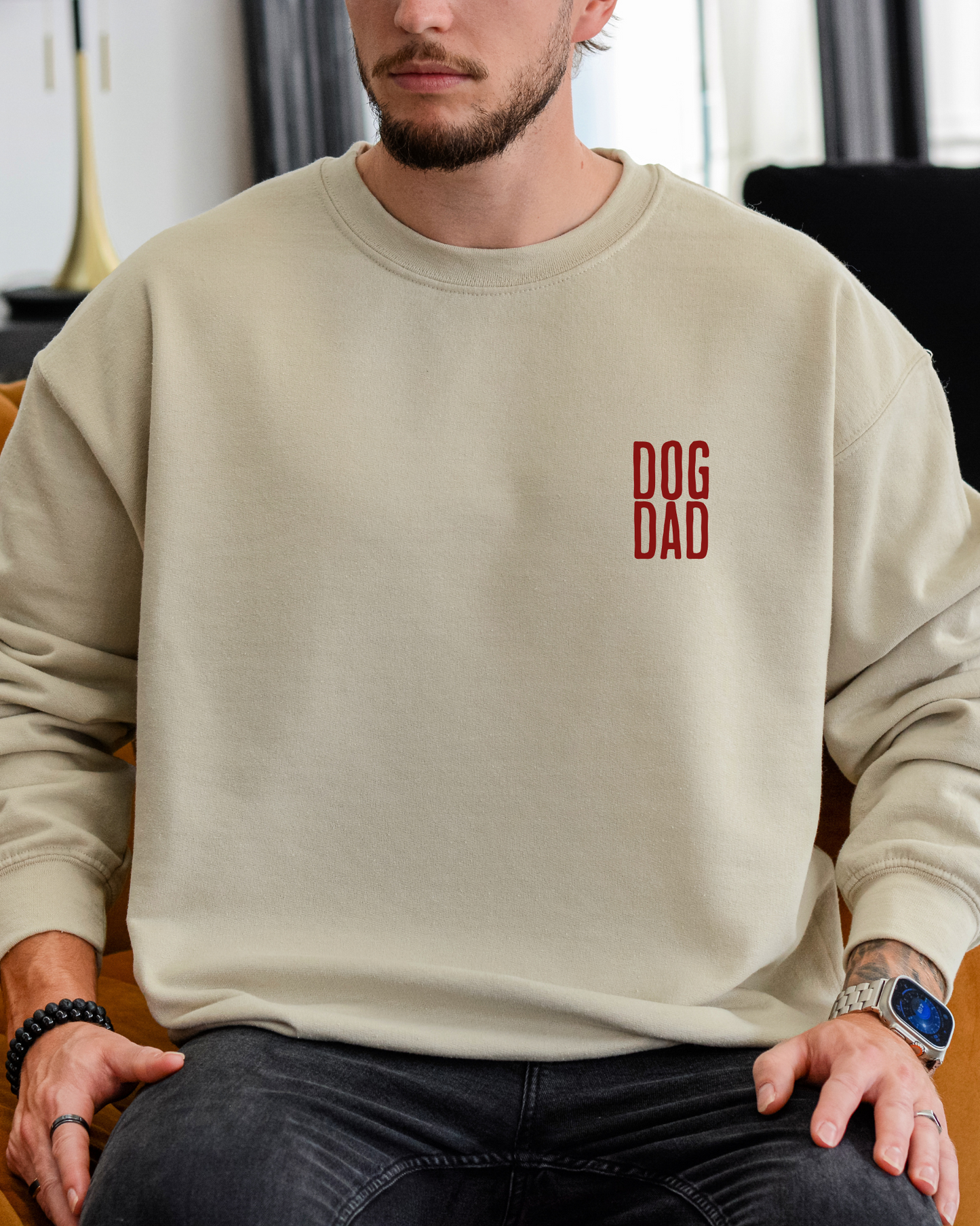 Dog Dad Embroidered Sweatshirt