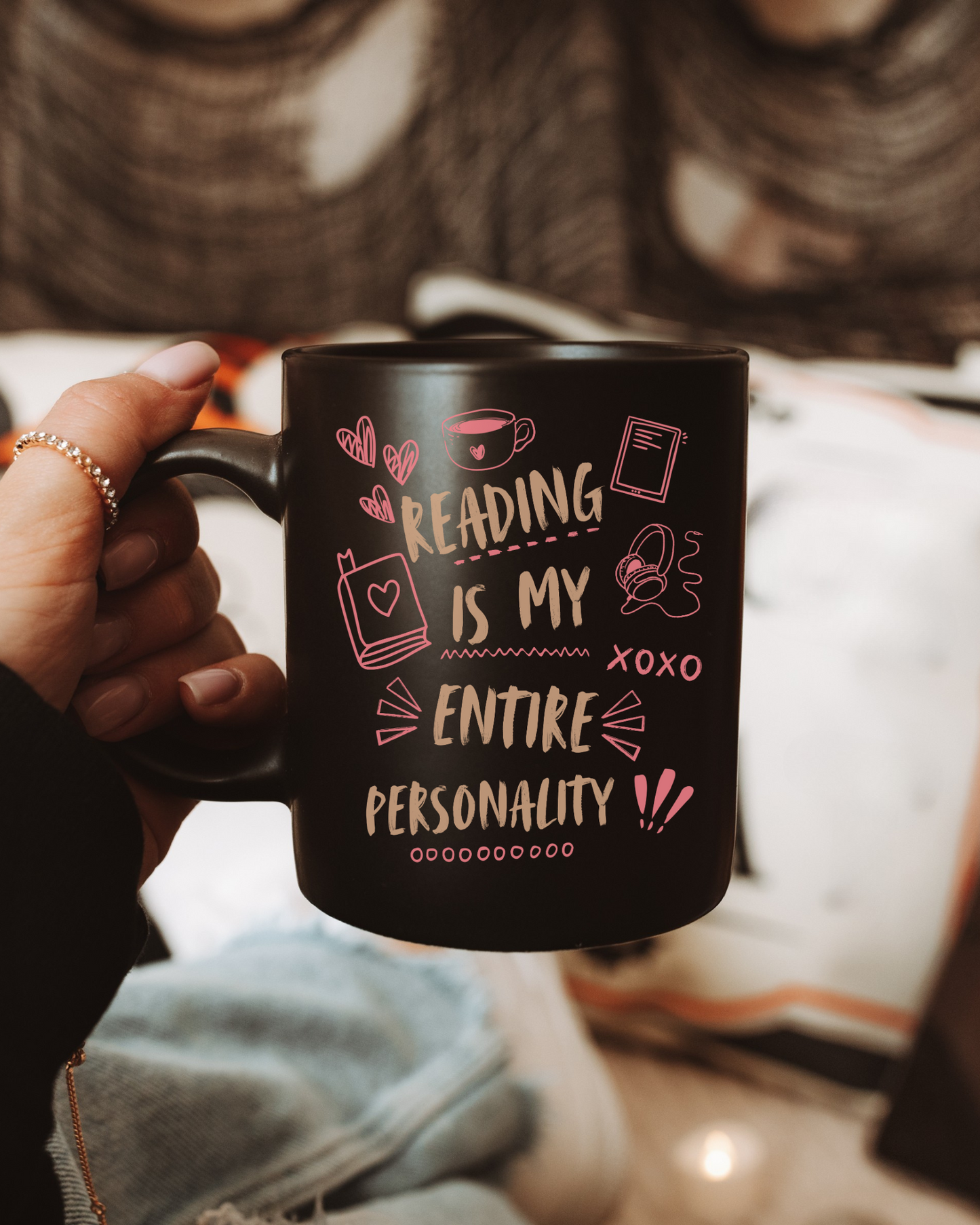 Reading is My Entire Personality Black Glossy Mug